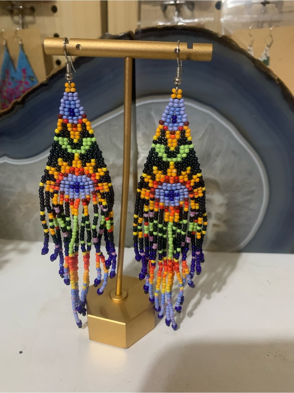 Bohemian Multicolor Seed Bead Fringe Earrings - Women Jewelry